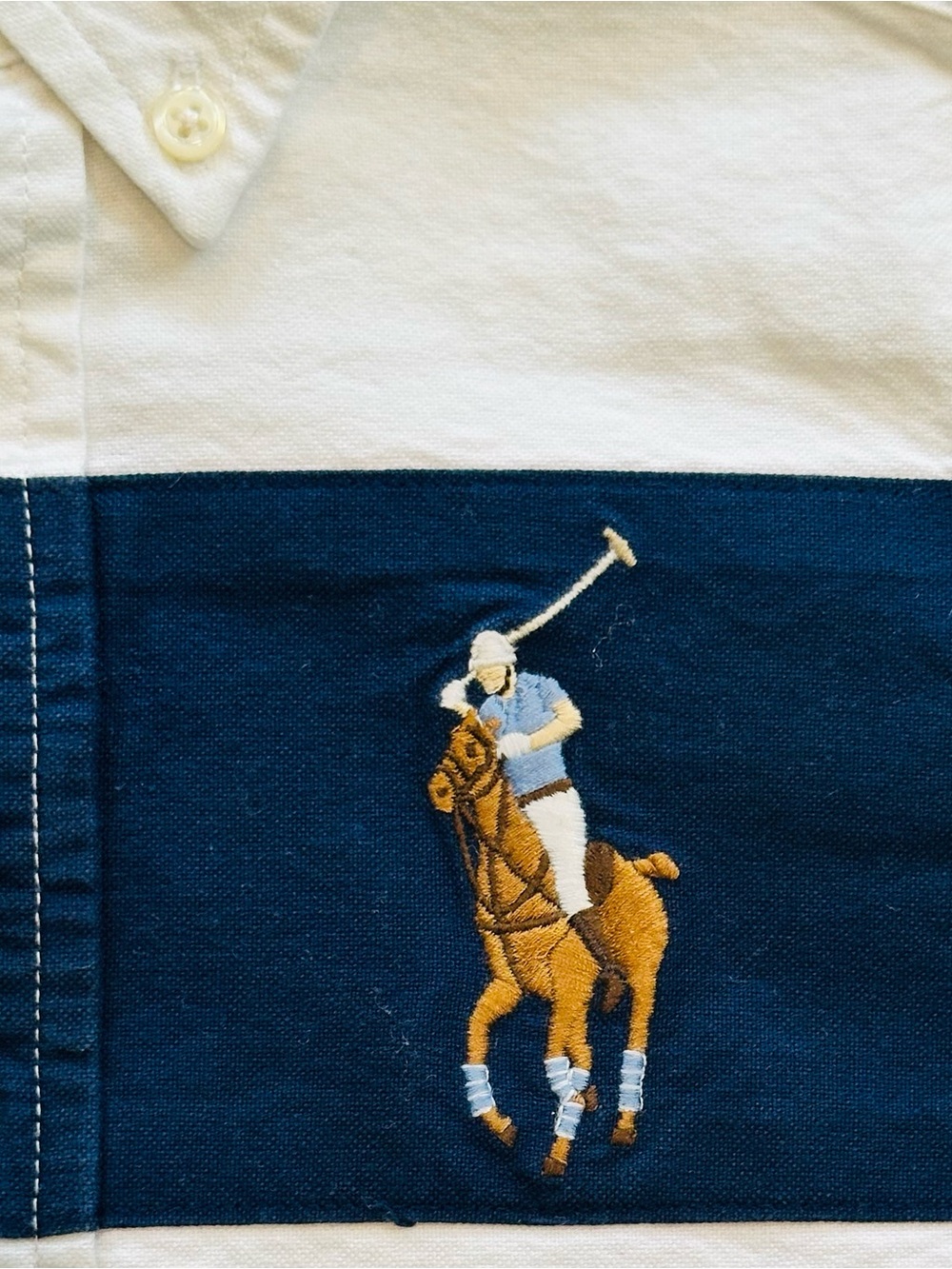Polo Ralph Lauren Toddler Boys Big Pony Banner Stripe Oxford Shirt White #3 3T - Picture 2 of 8